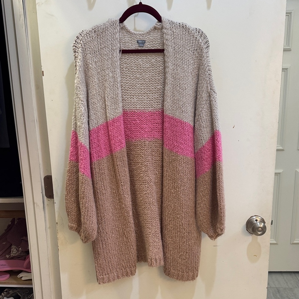 Aerie Pink and Tan Women's Cardigan